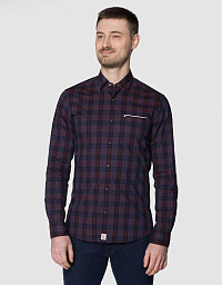 Сорочка Pierre Cardin у бордовому кольорі у клітку