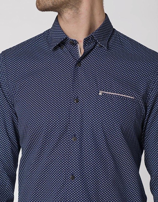 Сорочка Pierre Cardin із серії Denim Story у синьому кольорі з візерунком