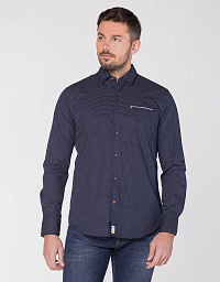 Рубашка Pierre Cardin из коллекции Denim Academy в синем цвете с цветочным принтом