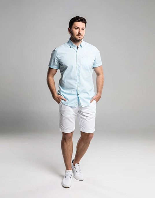 Сорочка Pierre Cardin з коротким рукавом  у блакитному кольорі