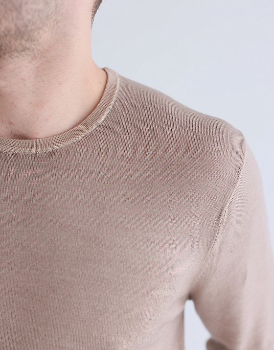 Джемпер Pierre Cardin с круглым воротником бежевого цвета