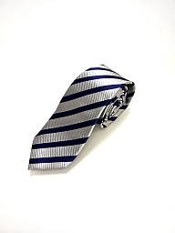 Краватка Pierre Cardin срібна у синю смужку