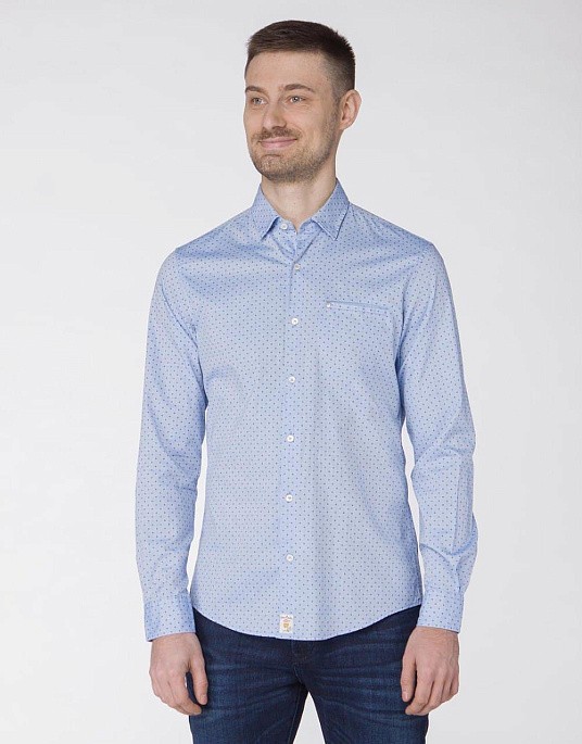 Рубашка Pierre Cardin  в  голубом цвете с узором
