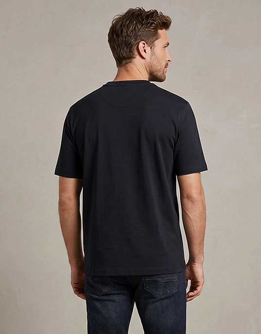 Футболка Bugatti  з принтом у темно-синьому кольорі