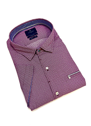 Рубашка Pierre Cardin с коротким рукавом из серии Cotton Comfort в розовом цвете