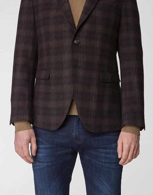 Піджак Pierre Cardin з колекції Voyage у коричневому кольорі у клітку