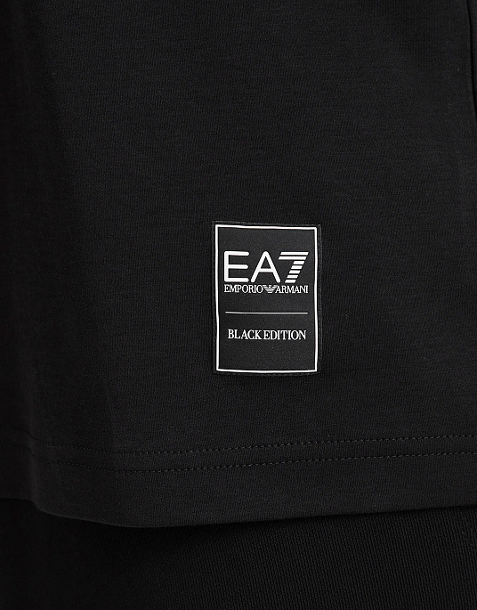 Чоловіча футболка  EA7 Emporio Armani у чорному кольорі