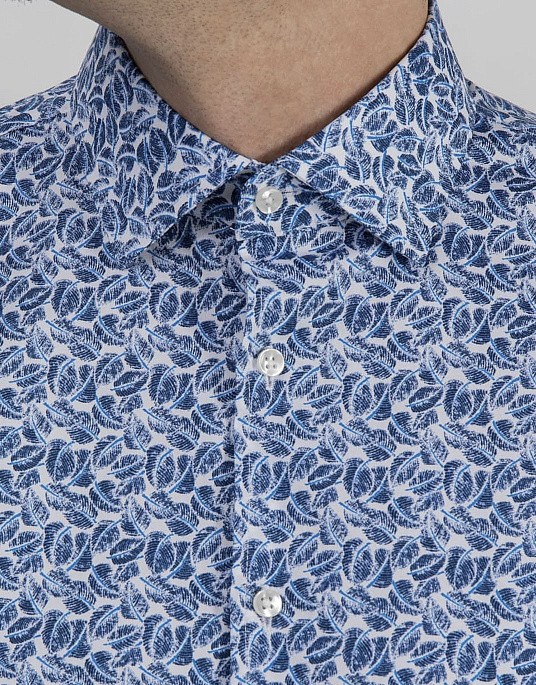 Рубашка Pierre Cardin из коллекции Future Flex в синем цвете с принтом