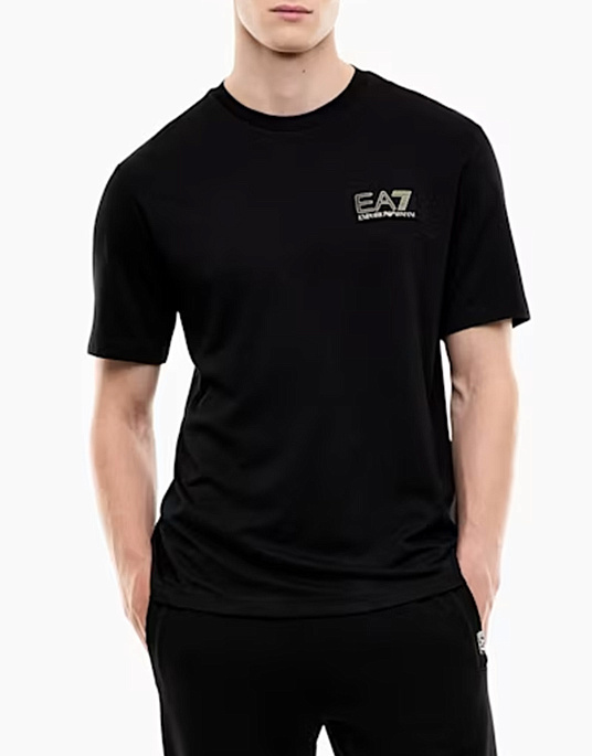 Чоловіча футболка EA7 Emporio Armani у чорному кольорі