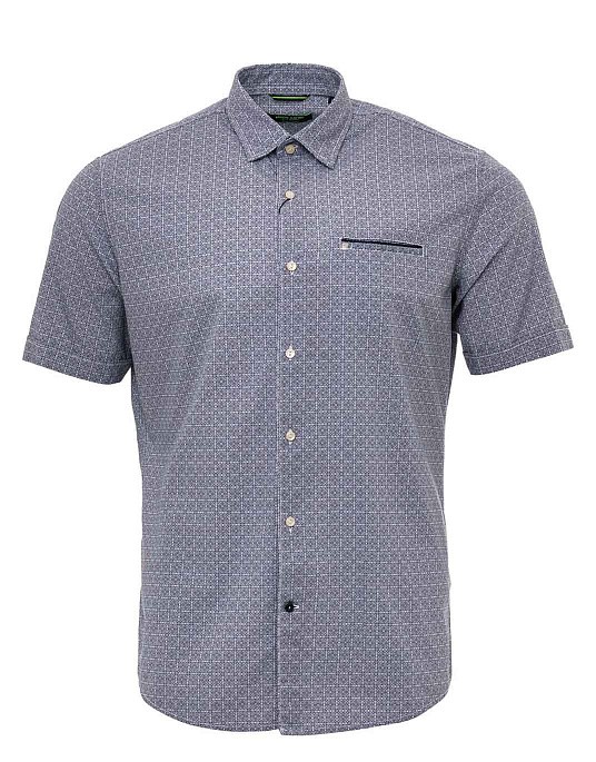 Рубашка Pierre Cardin с коротким рукавом из коллекции Denim Academy в голубом цвете