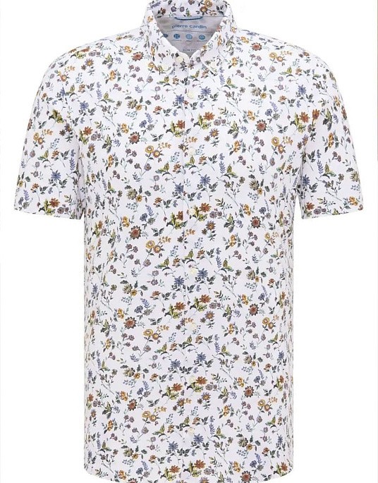 Сорочка Pierre Cardin із колекції Future Flex з коротким рукавом у білому кольорі