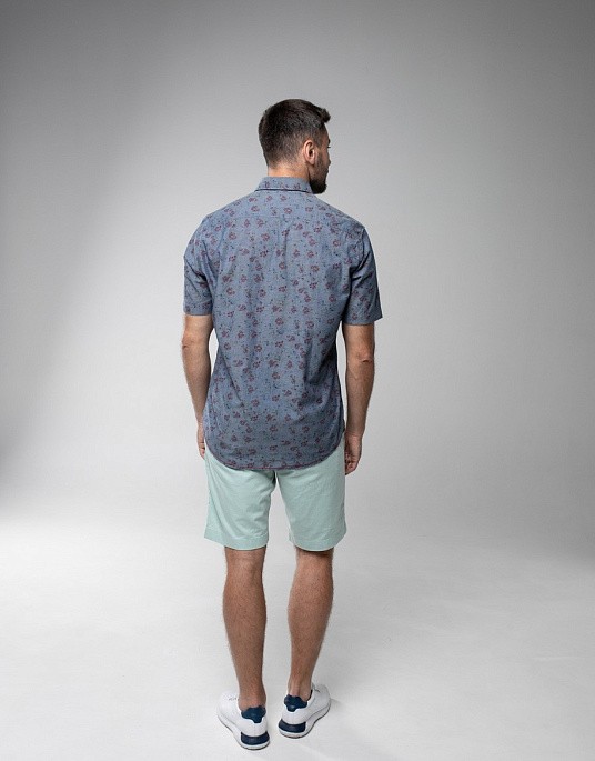 Рубашка Pierre Cardin из серии Dtnim Story с коротким рукавом в сером цвете с принтом