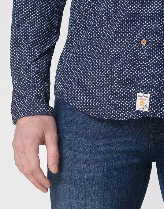 Сорочка Pierre Cardin із серії Denim Story у синьому кольорі з візерунком