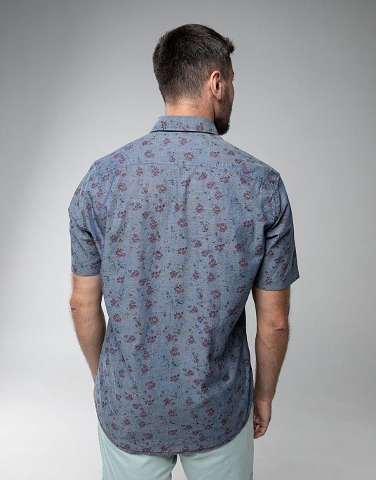 Рубашка Pierre Cardin из серии Dtnim Story с коротким рукавом в сером цвете с принтом