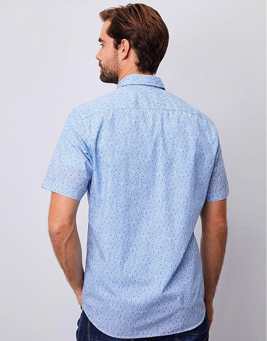 Рубашка с коротким рукавом PIerre Cardin из коллекции Denim Academy в голубом цвете