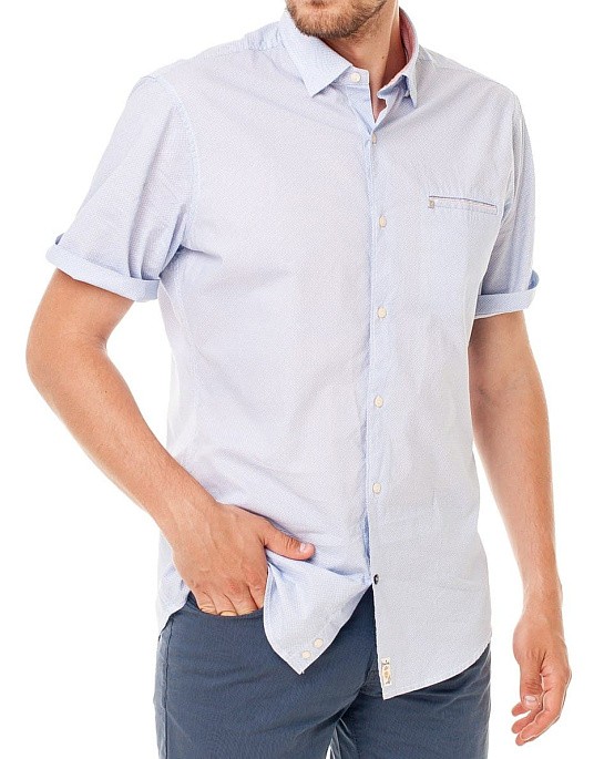 Рубашка Pierre Cardin с коротким рукавом из коллекции Denim Academy в голубом цвете