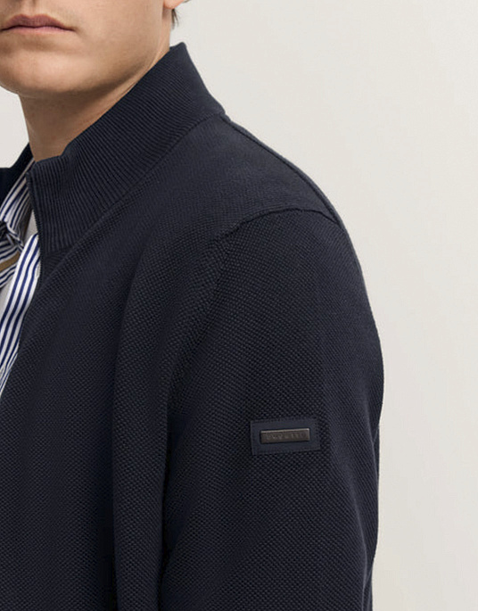 Кардиган на блискавці Bugatti у темно-синьому кольорі