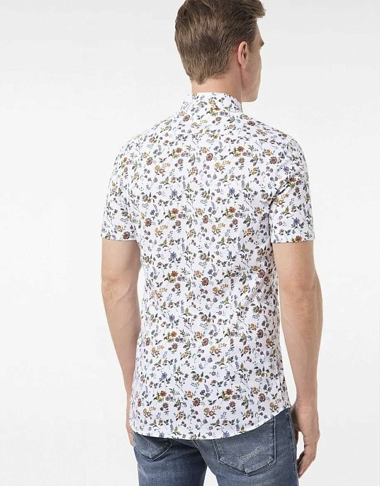 Сорочка Pierre Cardin із колекції Future Flex з коротким рукавом у білому кольорі