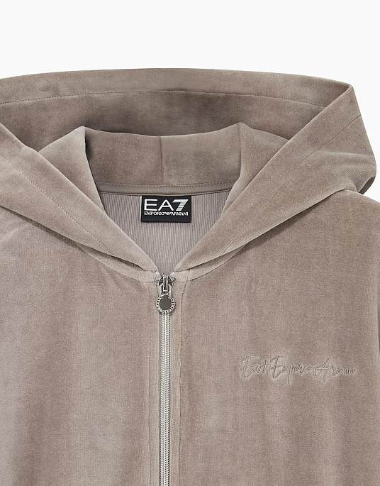 Женский спортивный костюм EA7 Emporio Armani в серо-бежевом цвете
