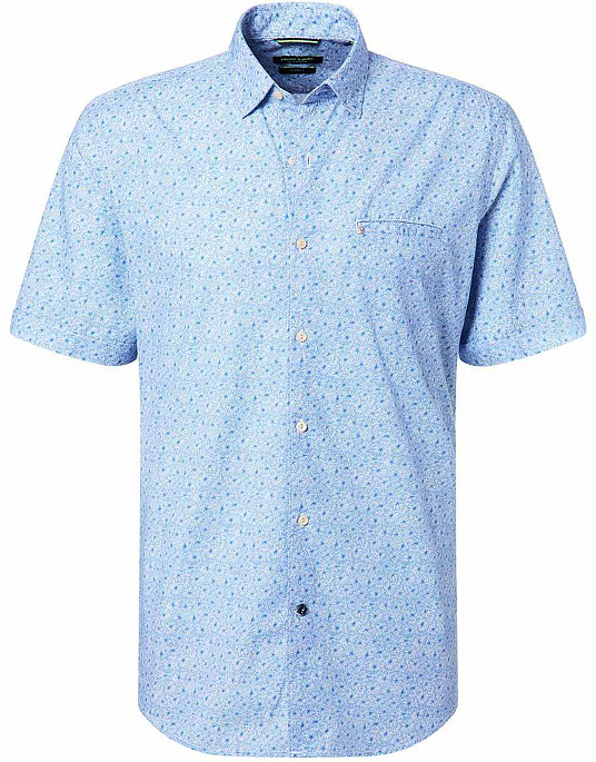 Рубашка с коротким рукавом PIerre Cardin из коллекции Denim Academy в голубом цвете