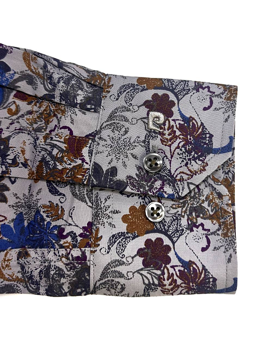 Рубашка Pierre Cardin из коллекции Denim Academy в сером цвете с цветочным принтом