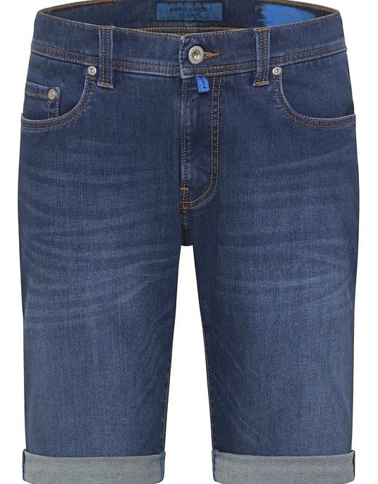Шорты Pierre Cardin из коллекции Future Flex в синем цвете с потертостями