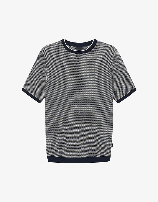 Фактурна футболка Bugatti темно-синього кольору