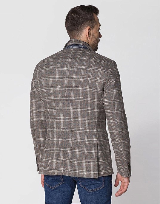 Піджак Pierre Cardin з колекції Future Flex в коричневу клітку