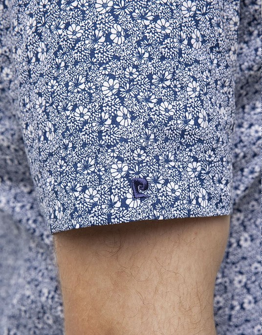 Сорочка Pierre Cardin із колекції Future Flex з коротким рукавом у синьому кольорі