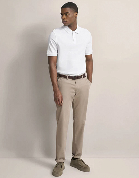 Поло Bugatti белого цвета