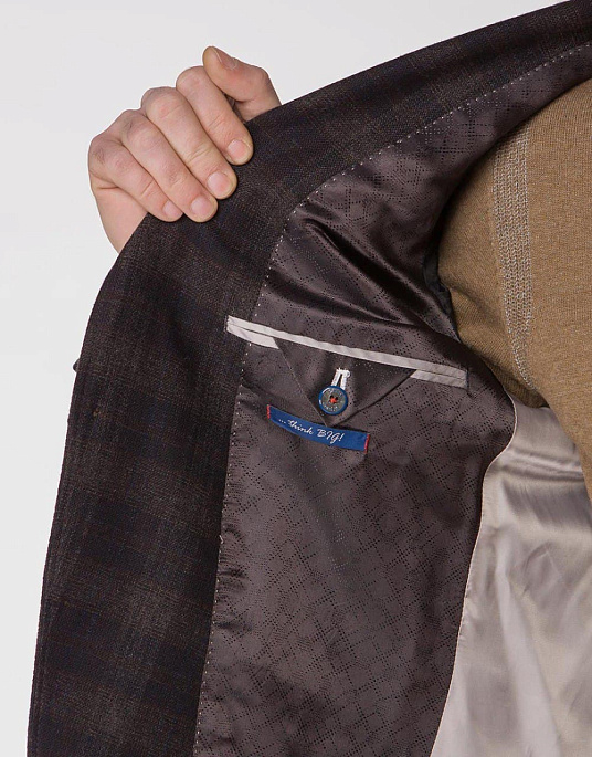 Піджак Pierre Cardin з колекції Voyage у коричневому кольорі у клітку