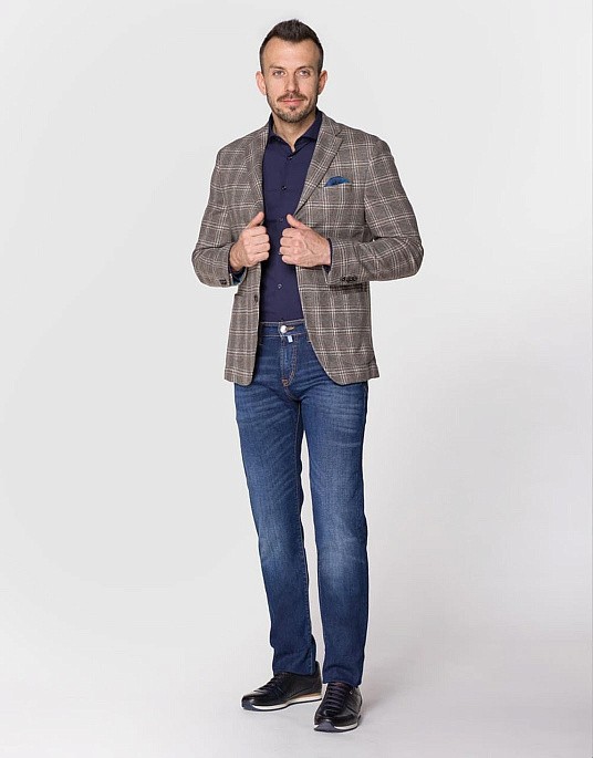 Піджак Pierre Cardin з колекції Future Flex в коричневу клітку