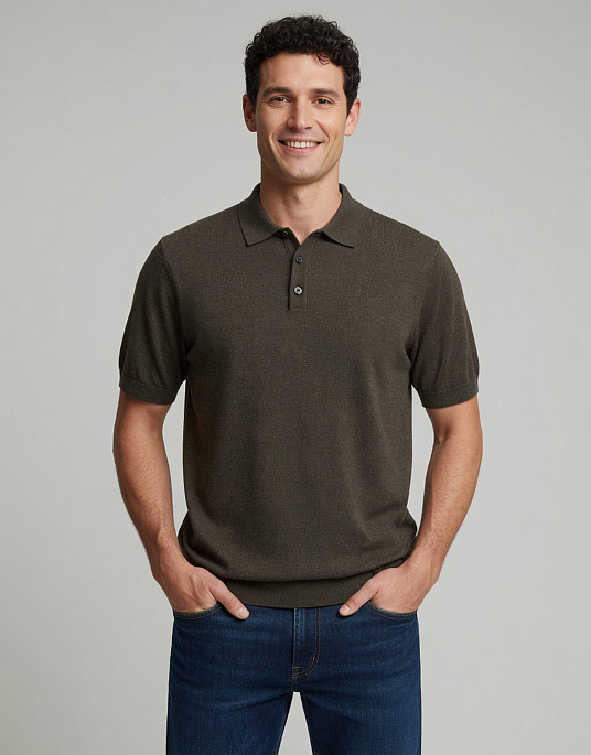 Мужское поло Bugatti коричневого цвета