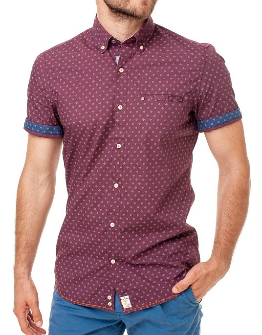 Рубашка с коротким рукавом Pierre Cardin в красном цвете