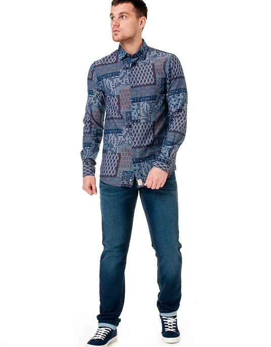 Рубашка Pierre Cardin в сером цвете с принтом