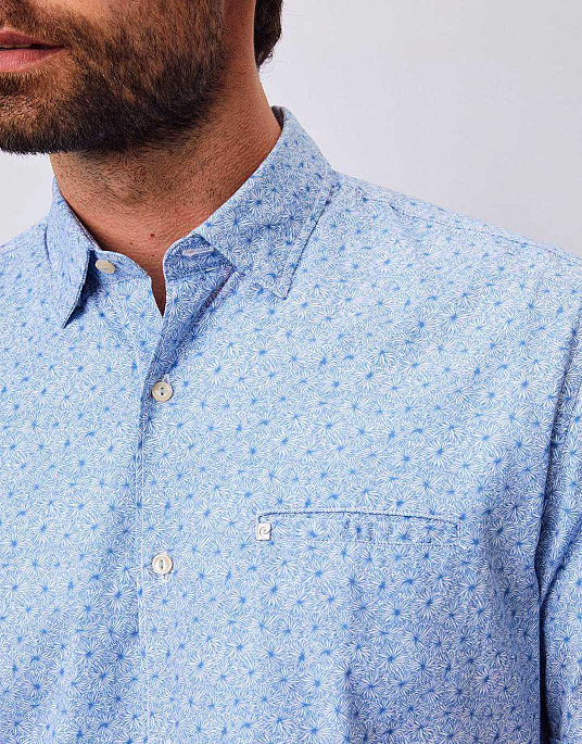 Рубашка с коротким рукавом  PIerre Cardin из коллекции Denim Academy  в голубом цвете