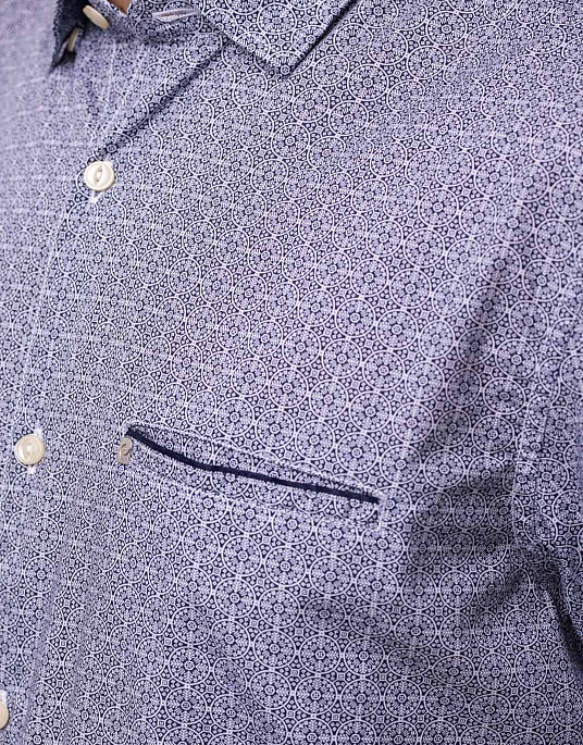 Рубашка Pierre Cardin с коротким рукавом из коллекции Denim Academy в голубом цвете
