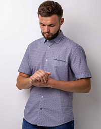 Рубашка Pierre Cardin с коротким рукавом из коллекции Denim Academy в голубом цвете