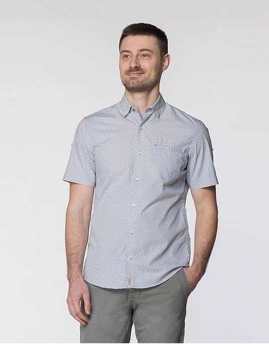 Рубашка с коротким рукавом Pierre Cardin  в белом цвете