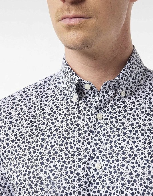 Сорочка Pierre Cardin із колекції Future Flex з коротким рукавом у білому кольорі