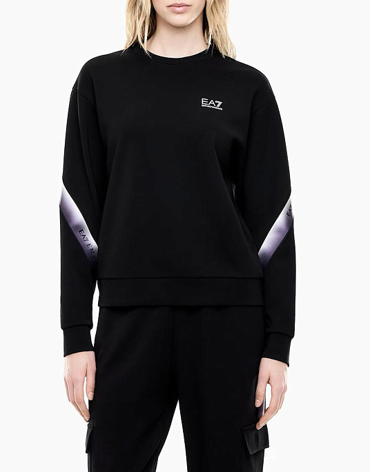 Жіночий світшот EA7 Emporio Armani у чорному кольорі