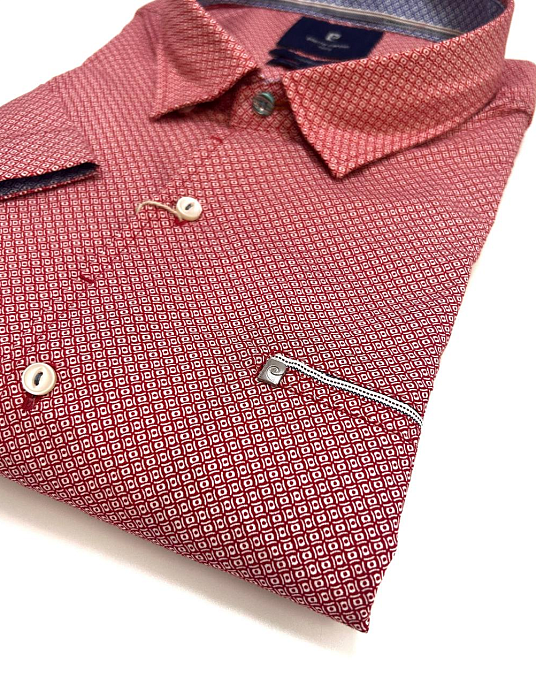 Рубашка Pierre Cardin с коротким рукавом из серии Cotton Comfort в розовом цвете