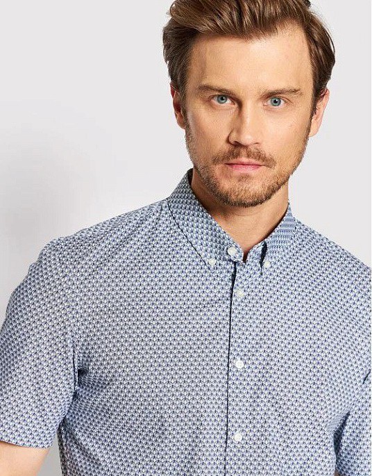 Сорочка Pierre Cardin із колекції Future Flex з коротким рукавом у синьому кольорі