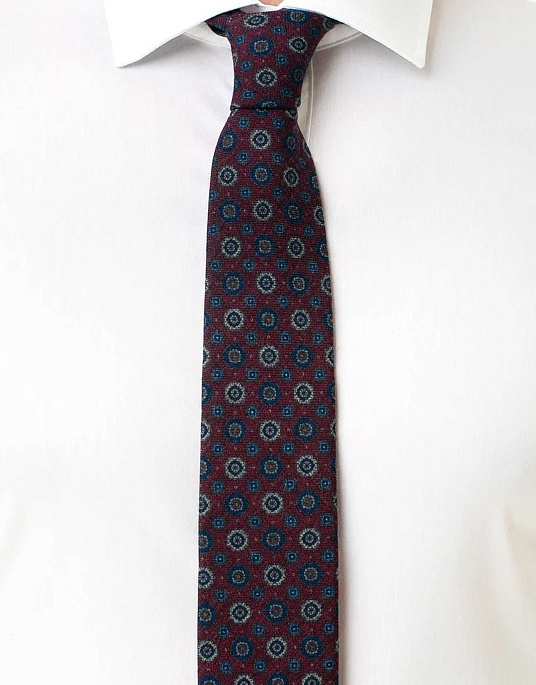 Краватка Pierre Cardin бордового кольору з принтом