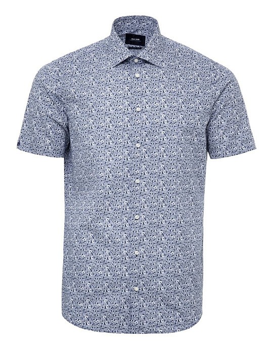 Сорочка Pierre Cardin із колекції Future Flex з коротким рукавом у синьому кольорі