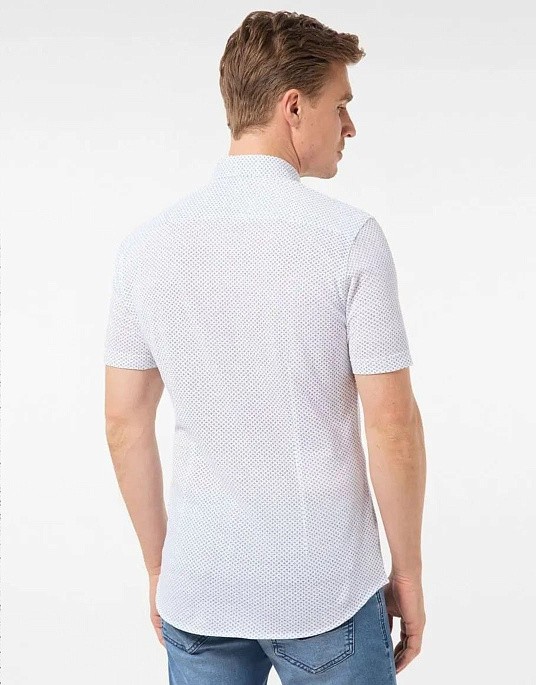 Рубашка Pierre Cardin из коллекции Future Flex с коротким рукавом в белом цвете