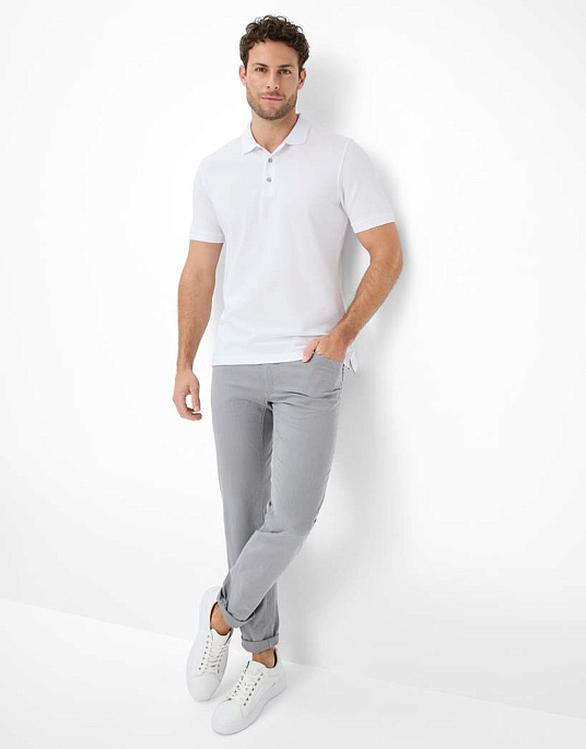 Мужские брюки – флеты Brax, модель Chuck Modern Fit, серого цвета