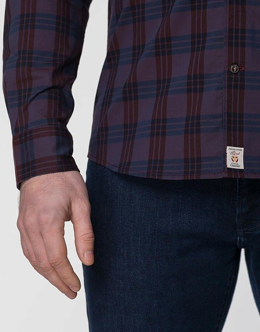 Сорочка Pierre Cardin у бордовому кольорі у клітку