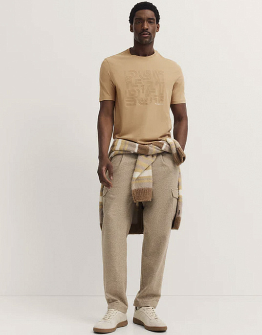 Футболка Bugatti  з принтом у бежевому кольорі