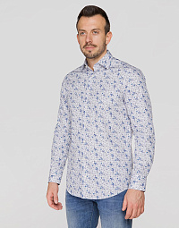Сорочка Pierre Cardin з колекції Future Flex в блакитному відтінку з квітковим принтом